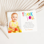 FOTO DANK JE moderne kleurrijke regenboog typograf Bedankkaart