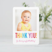 FOTO DANK JE moderne vette heldere kleurrijke lett Bedankkaart (Staand voorkant)