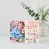 Foto dank je voor Doop in Perzik en Goud Briefkaart (Staand voorkant)