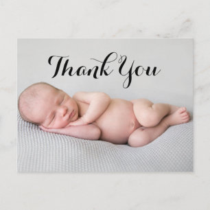 Foto Dank Je Wel Baby Geboorte Aankondiging Ansich Briefkaart