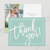 FOTO DANK JE WEL eenvoudig moderne penseel letteri Bedankkaart (Voorkant / Achterkant)