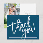 FOTO DANK JE WEL eenvoudig moderne penseel lettert Bedankkaart (Voorkant / Achterkant)