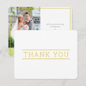 FOTO DANK JE WEL eenvoudig moderne typ mosterdgeel Bedankkaart (Voorkant / Achterkant)