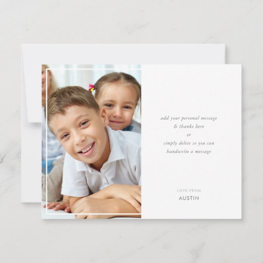 FOTO DANK JE WEL moderne ombre koningsblauw Bedankkaart (Achterkant)