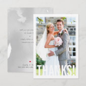 FOTO DANK modern vet lettertype bruiloft eenvoudig Bedankkaart (Voorkant / Achterkant)