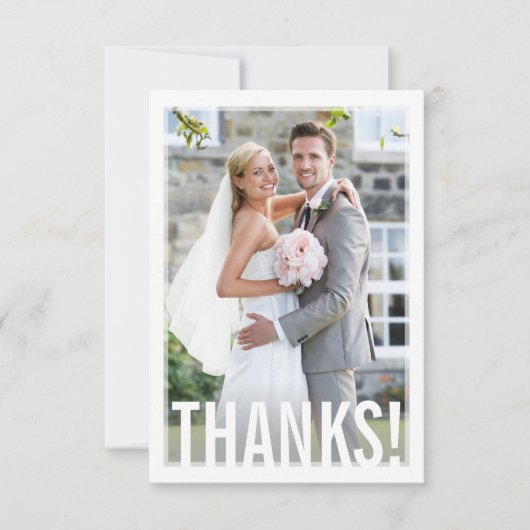 FOTO DANK modern vet lettertype witte overlay Bedankkaart (Voorkant)