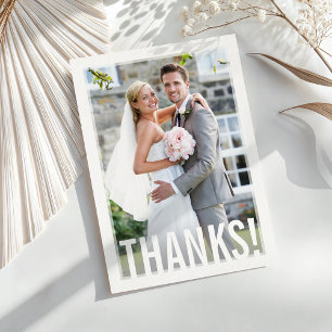 FOTO DANK modern vet lettertype witte overlay Bedankkaart