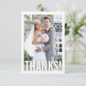 FOTO DANK modern vet wit overlay Bedankkaart (Staand voorkant)