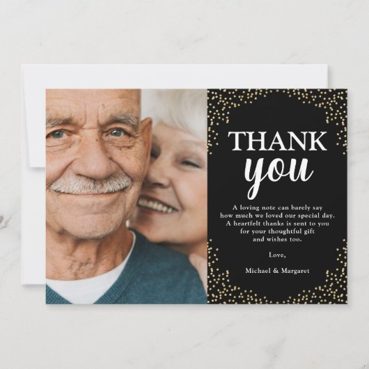Foto Dank u Black Gold Bedankkaart (Voorkant)