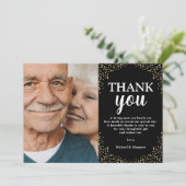 Foto Dank u Black Gold Bedankkaart (Staand voorkant)