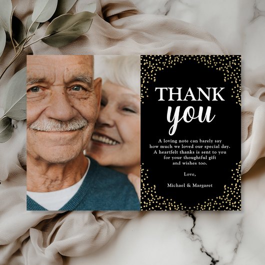 Foto Dank u Black Gold Bedankkaart