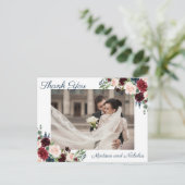 Foto Dank u Briefkaarten met Marsala Navy Flower (Staand voorkant)