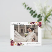 Foto Dank u Briefkaarten met Marsala Pink Flower (Staand voorkant)