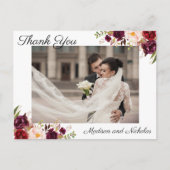 Foto Dank u Briefkaarten met Marsala Pink Flower (Voorkant)