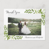 Foto Dank u Briefkaarten met rustieke groene blade (Voorkant)