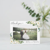 Foto Dank U Briefkaarten met Witte Bloemen (Staand voorkant)