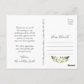 Foto Dank U Briefkaarten met Witte Bloemen (Achterkant)