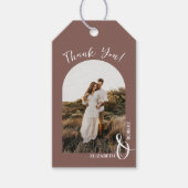 Foto Dank u Bruiloft Roos Taupe Cadeaulabel (Voorkant)