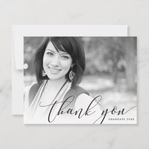 FOTO DANK U DE moderne luxe callligrafie zwart Bedankkaart