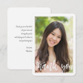 FOTO DANK U DE moderne, met de hand bediende witte Bedankkaart (Voorkant / Achterkant)