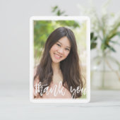 FOTO DANK U DE moderne, met de hand bediende witte Bedankkaart (Staand voorkant)