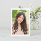 FOTO DANK U DE moderne transparante letterzetlaag Bedankkaart (Staand voorkant)