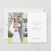 FOTO DANK U EENS moderne borstelbekistingsmunt Bedankkaart (Achterkant)