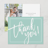 FOTO DANK U EENS moderne borstelbekistingsmunt Bedankkaart (Voorkant / Achterkant)