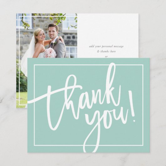 FOTO DANK U EENS moderne borstelbekistingsmunt Bedankkaart (Voorkant / Achterkant)