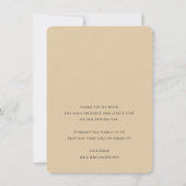 FOTO DANK U elegante romantische amper en beige Bedankkaart (Achterkant)