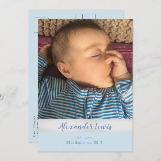 Foto: Dank u en het Briefkaart van de Aankondiging (Voorkant / Achterkant)