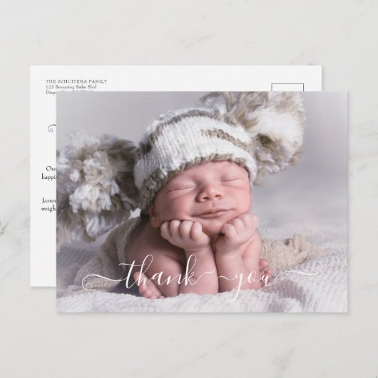 Foto Dank u Geboorteaankondiging Post Kaart (Voorkant / Achterkant)