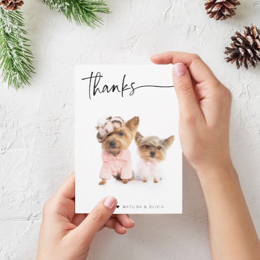 FOTO DANK U HET moderne eenvoudige script Bedankkaart