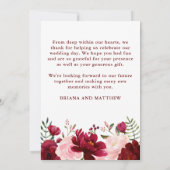 Foto Dank u kaart Bourgondië roze bloemenkaart (Achterkant)