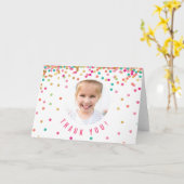 Foto Dank u kaart | Mint Gold Verjaardag Confetti (Gele Bloem)