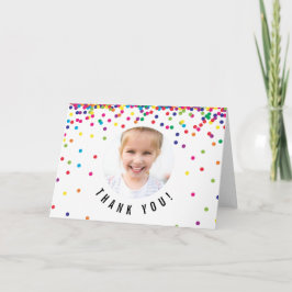 Foto Dank u kaart | Regenboog Verjaardag Confetti