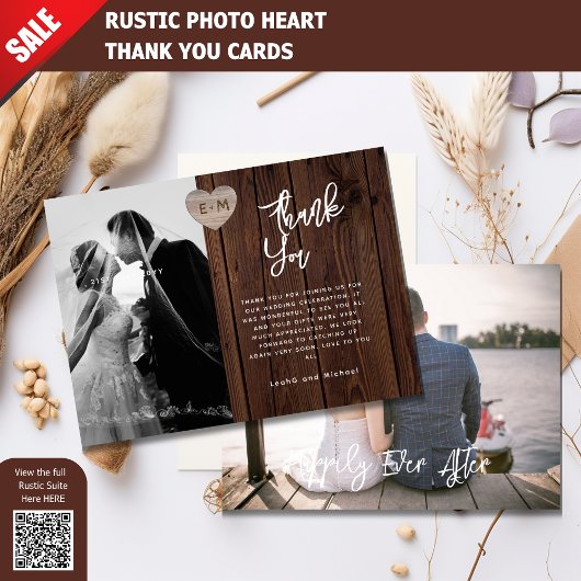 FOTO DANK U KAART RUSTIEKE HOUTEN HARTEN GESNEDEN