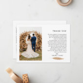 Foto Dank u kaart Sjabloon. Notitiekaartje (Voorkant / Achterkant in situ)