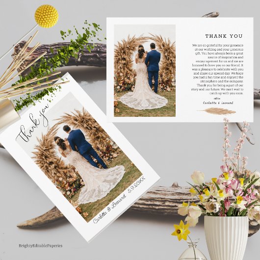 Foto Dank u kaart Sjabloon. Notitiekaartje