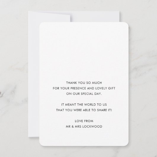 FOTO DANK U  kalligrafie zwart wit Bedankkaart (Achterkant)