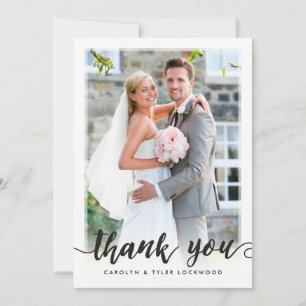 FOTO DANK U Knap handgeschreven script zwart Bedankkaart