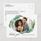 Foto Dank u met tropische bananenbladeren Briefkaart (Voorkant / Achterkant)