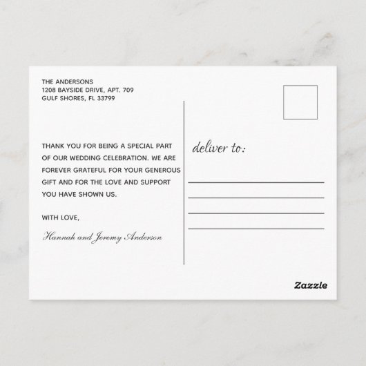 Foto Dank u met tropische bananenbladeren Briefkaart (Achterkant)