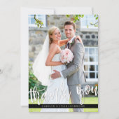 FOTO DANK U modern handgeschreven script wit Bedankkaart (Voorkant)