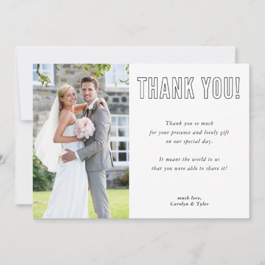 FOTO DANK U modern paar stedelijke lettertype Bedankkaart (Voorkant)