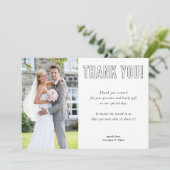 FOTO DANK U modern paar stedelijke lettertype Bedankkaart (Staand voorkant)