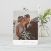 FOTO DANK U moderne elegante romantische ampersand Bedankkaart (Staand voorkant)