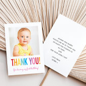 FOTO DANK U moderne gedurfde heldere kleurrijke ty Bedankkaart