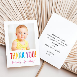 FOTO DANK U moderne gedurfde heldere kleurrijke ty Bedankkaart