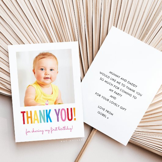 FOTO DANK U moderne gedurfde heldere kleurrijke ty Bedankkaart